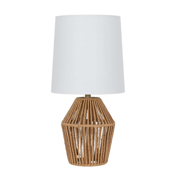 Mainstays 12.75 Rope Mini Lamp, Brown, 5.75 x 6.5 x 6.5 Lamp Shade