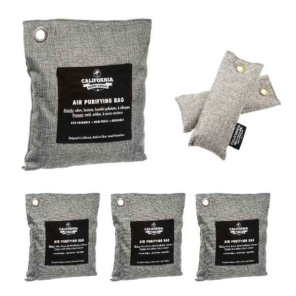 California Home Goods Charcoal Deodorizer and Freshener Bags (6PK) 500g/200g/50g